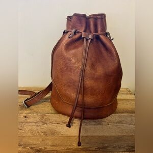 Frye Cara bucket bag backpack sling leather